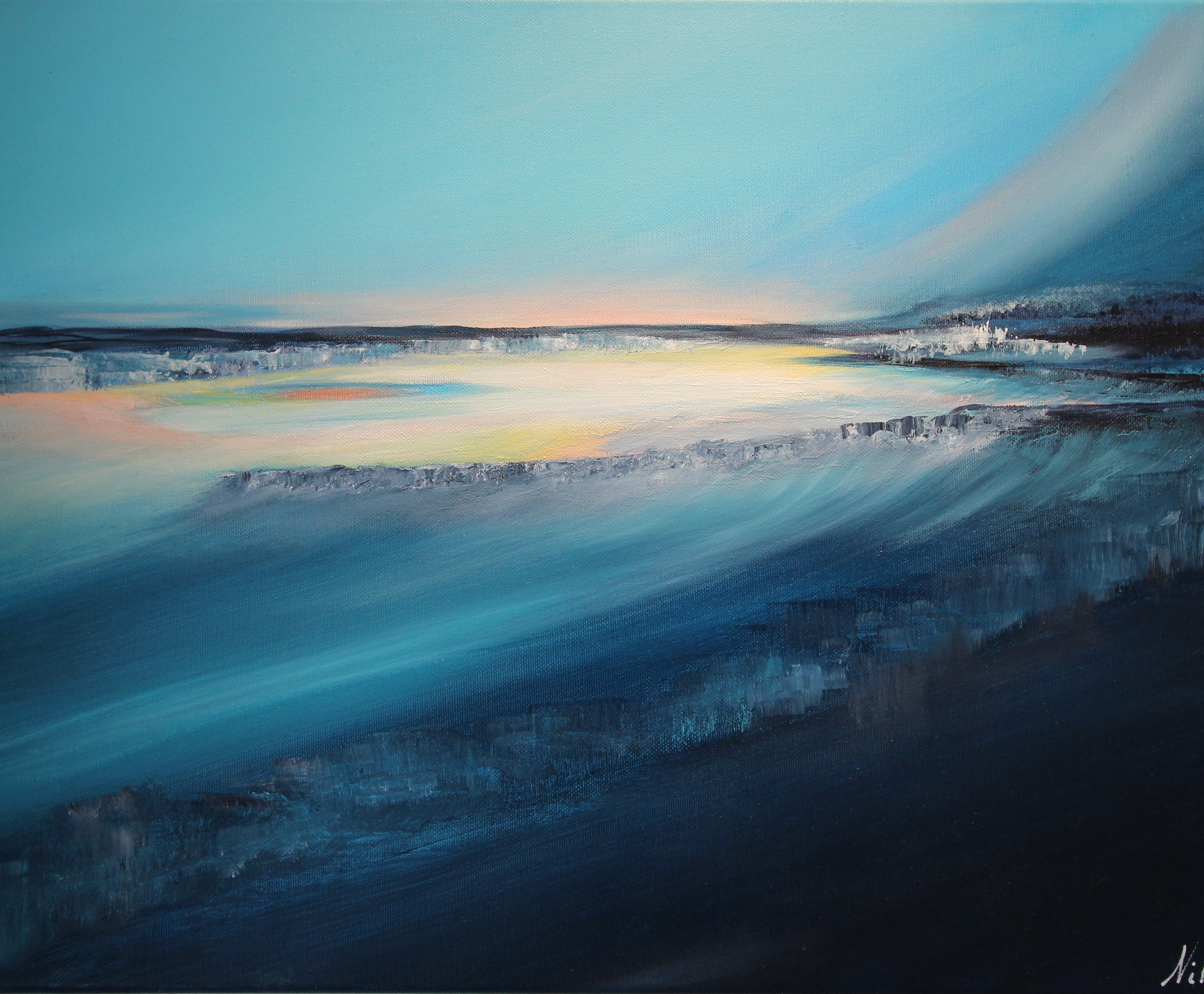 Peinture acrylique sur toile 3D 3cm, 50 x 50 cm.