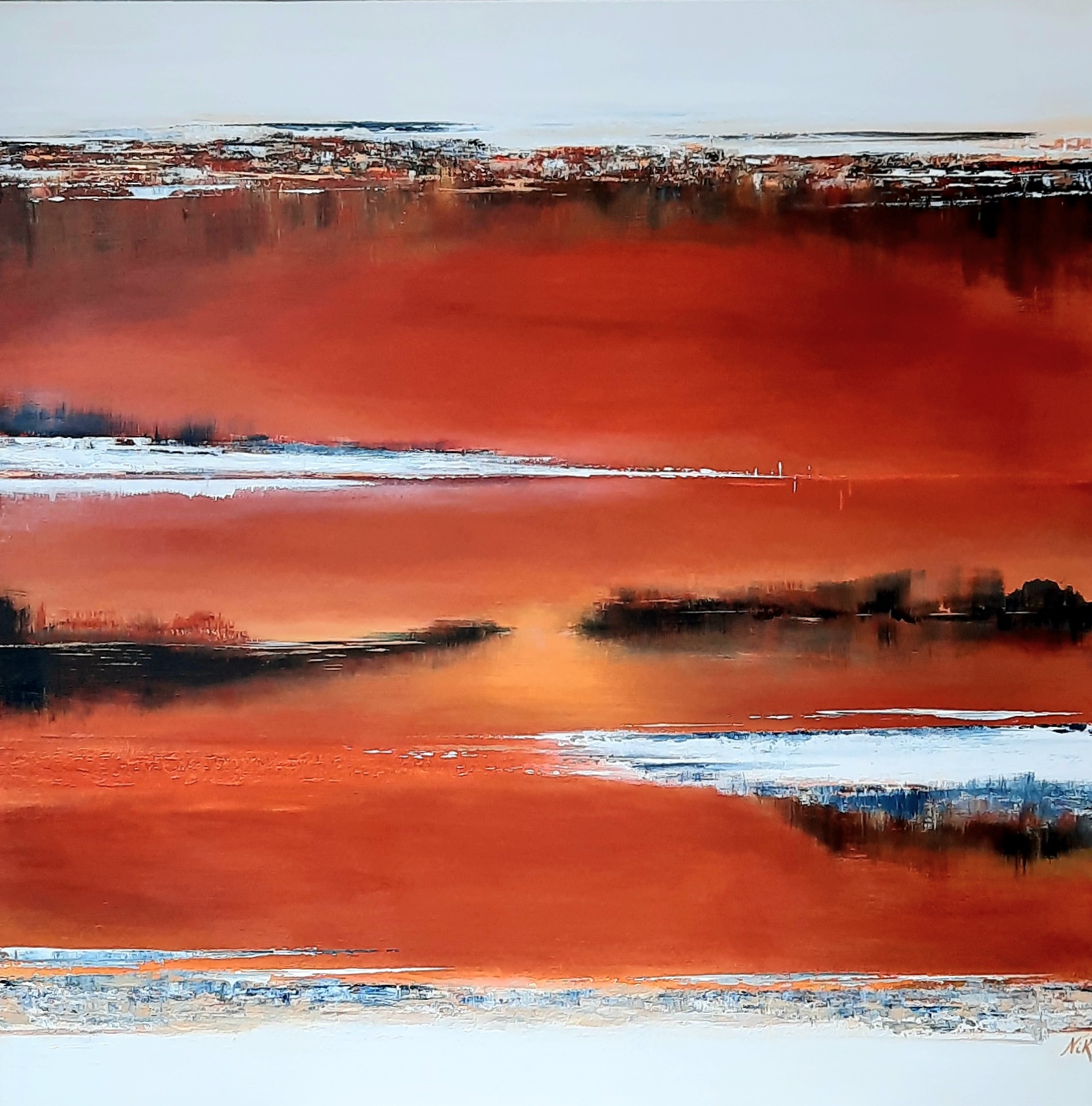 Peinture acrylique sur toile 3D 80 X 80 cm.